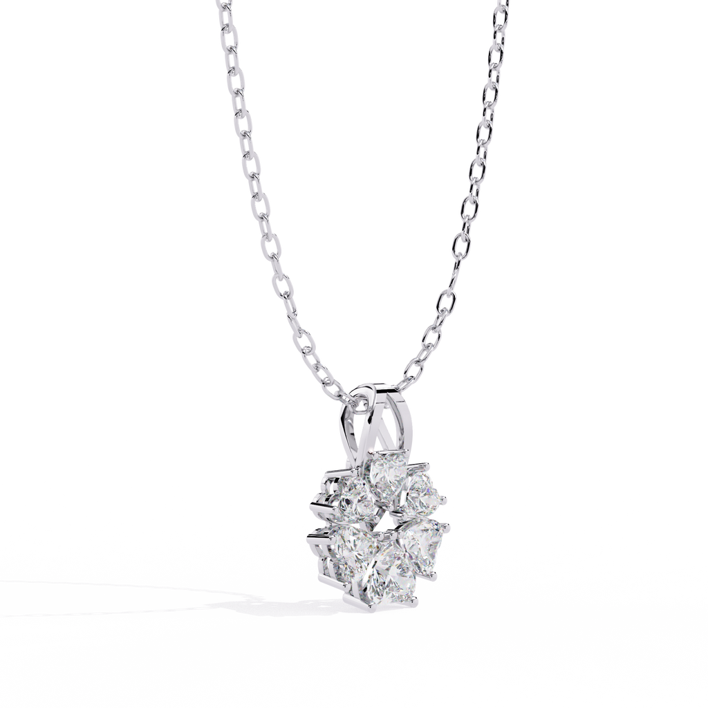 Heart shaped lab grown diamond pendant for sale online in India