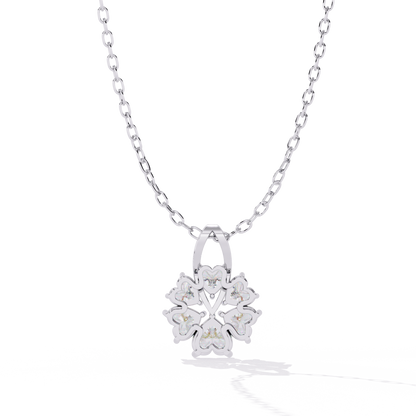Shop lab grown diamond jewelry online India – heart flower pendant at best price