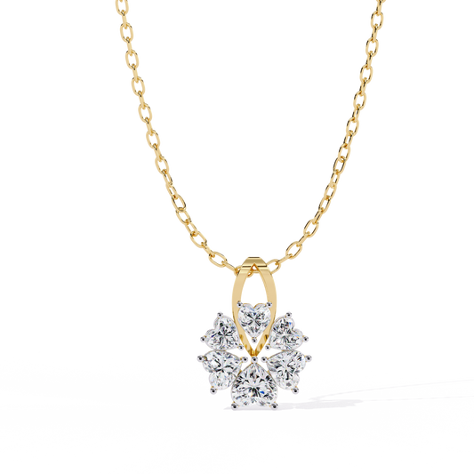 Heart shape lab grown diamond pendant with floral design for women – buy online in India
