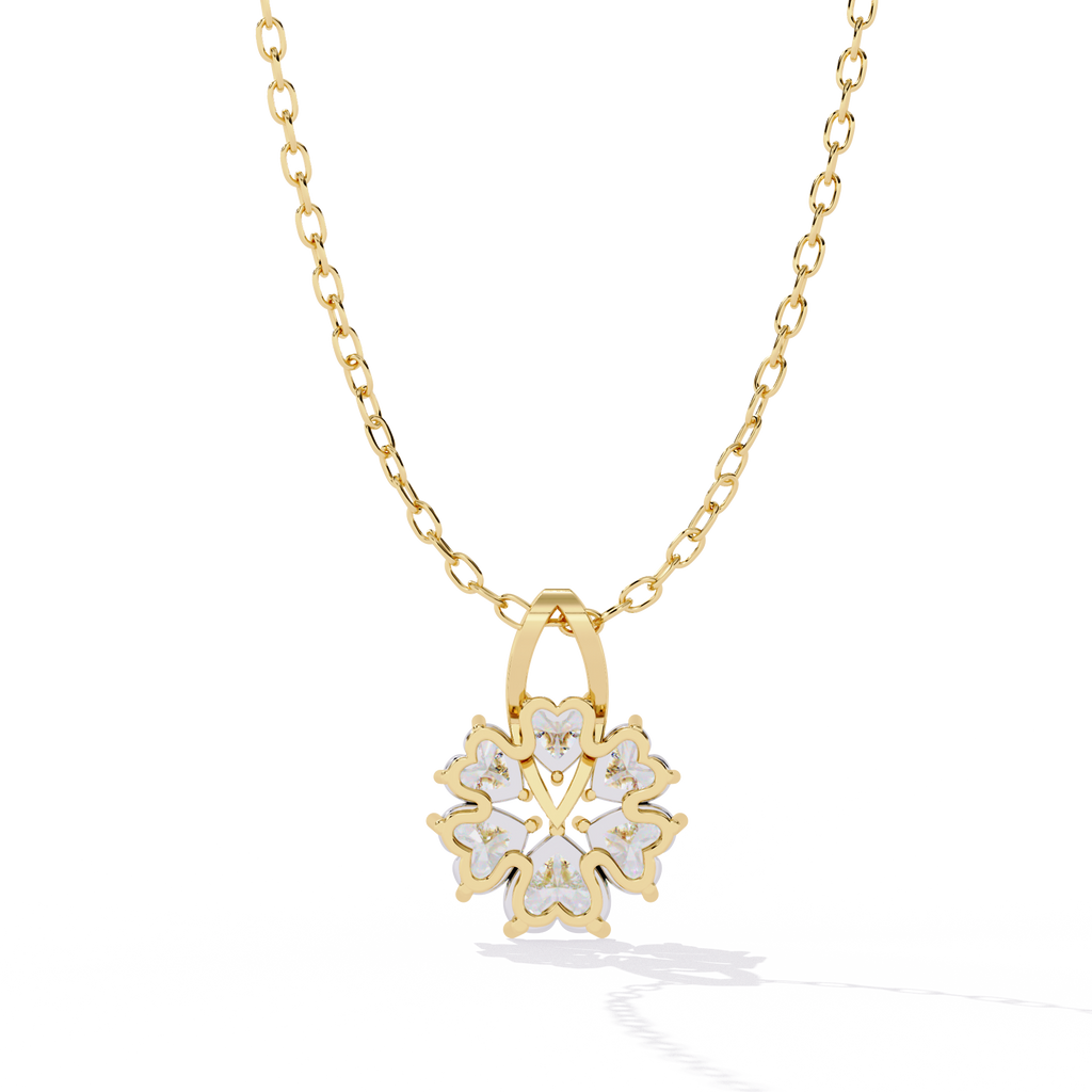 Yellow gold lab grown diamond pendant – perfect gift for women in Indian