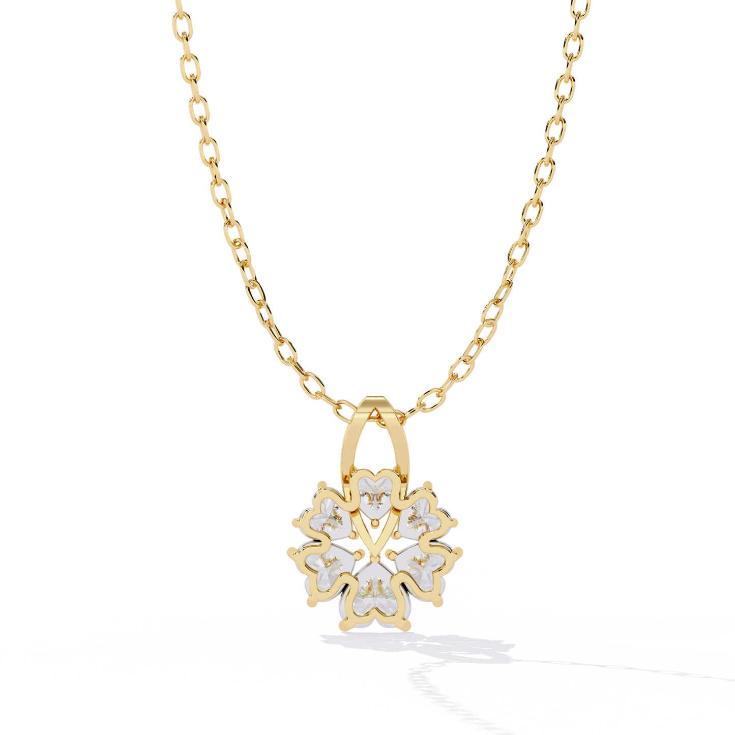 Yellow gold lab grown diamond pendant – perfect gift for women in Indian