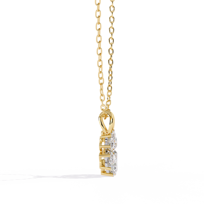 Dainty lab grown diamond flower heart pendant – trending in India online at best price