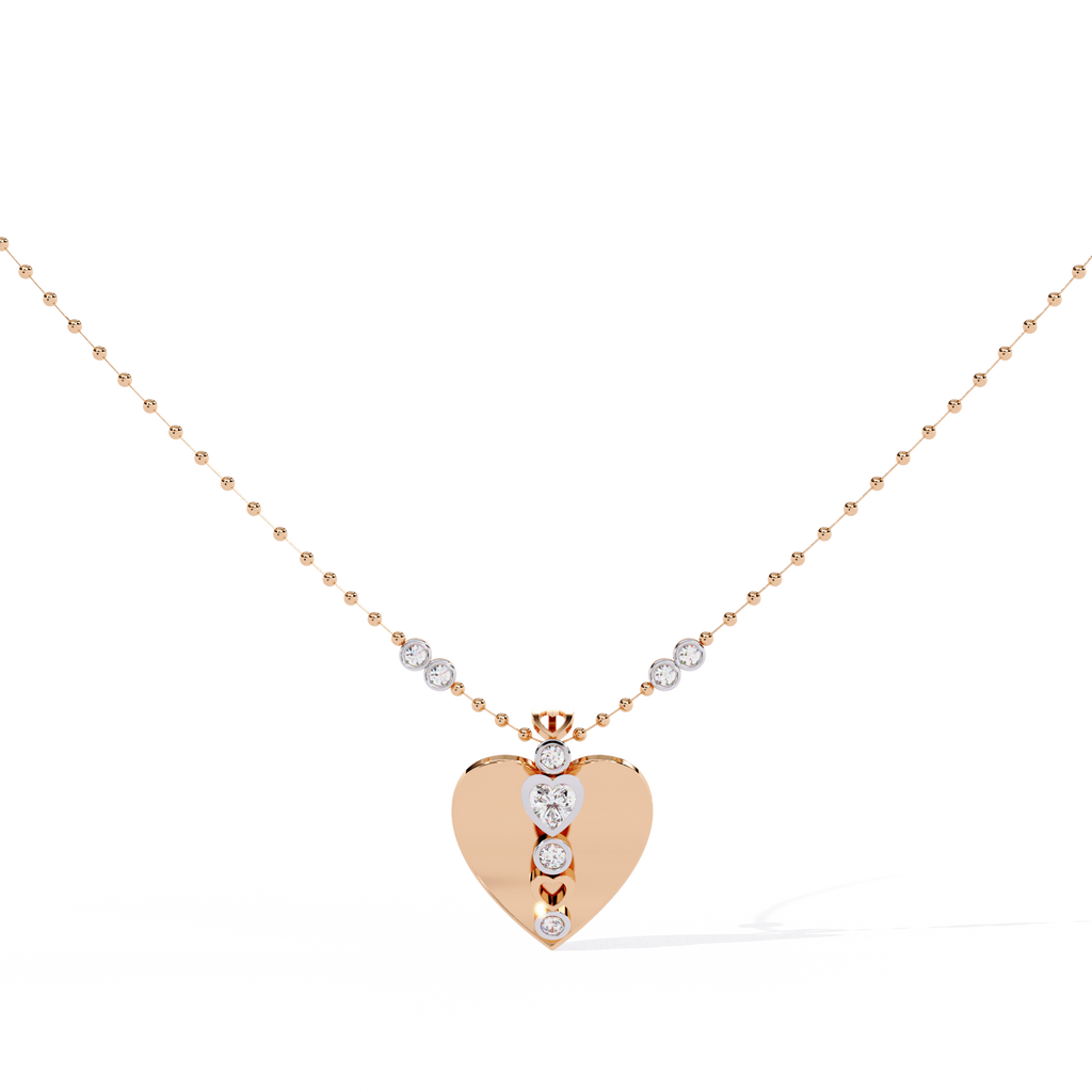 White gold heart pendant for women with lab grown diamonds – at best price in India