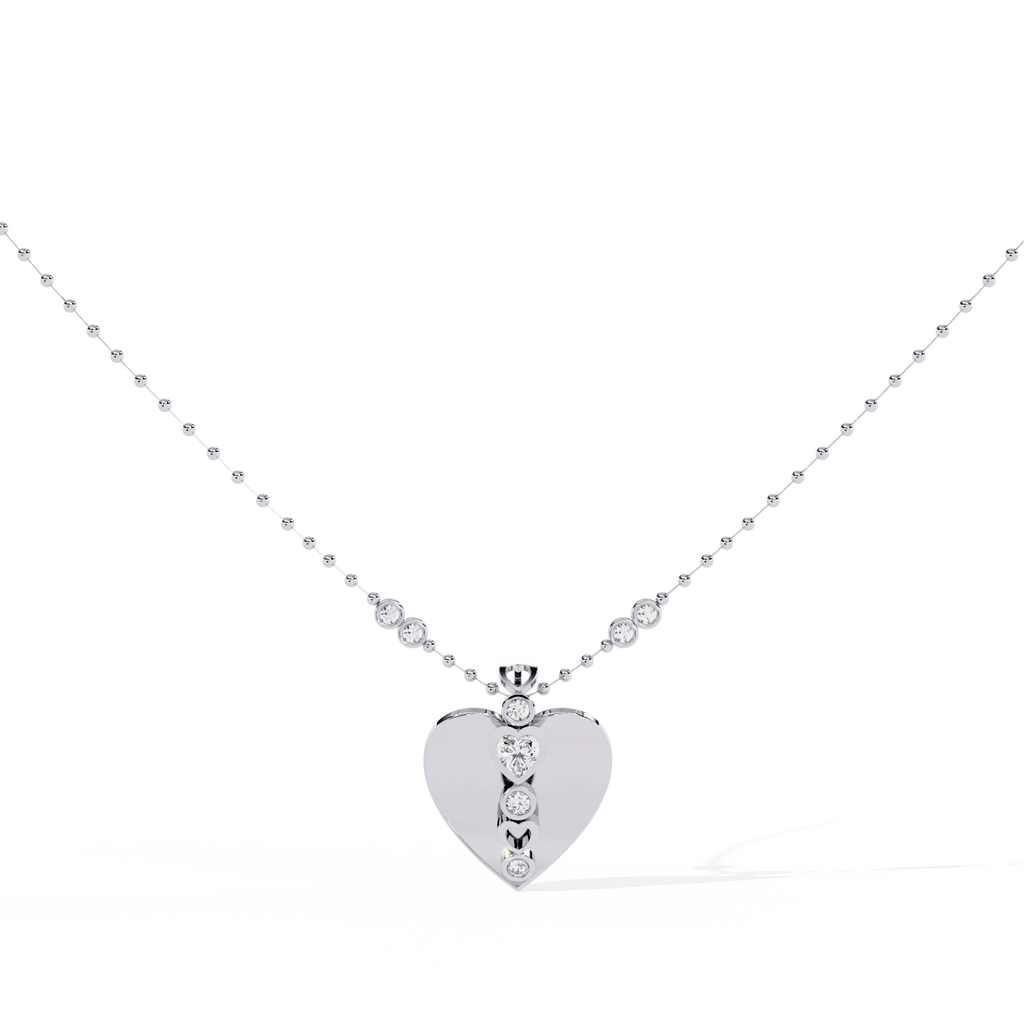Lab grown diamond pendant in white gold – India online jewelry