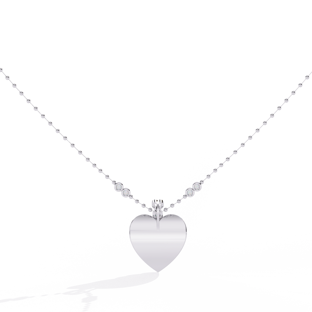 White gold heart pendant with lab grown diamonds – available online India