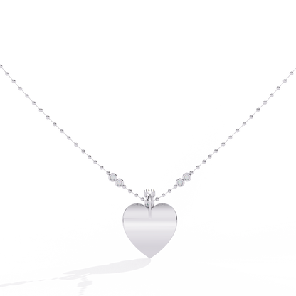 White gold heart pendant with lab grown diamonds – available online India