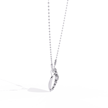 Lab grown diamond white gold heart pendant – online for women in India