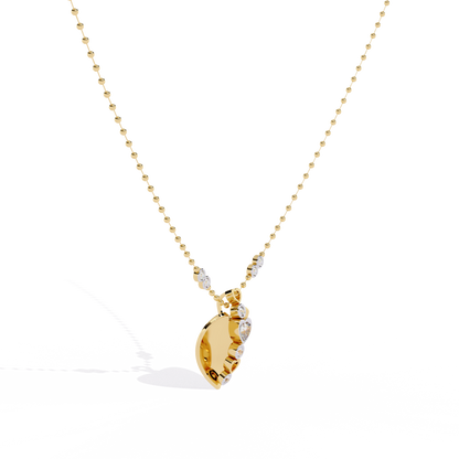 lab grown diamond pendant in yellow gold heart design – buy online India