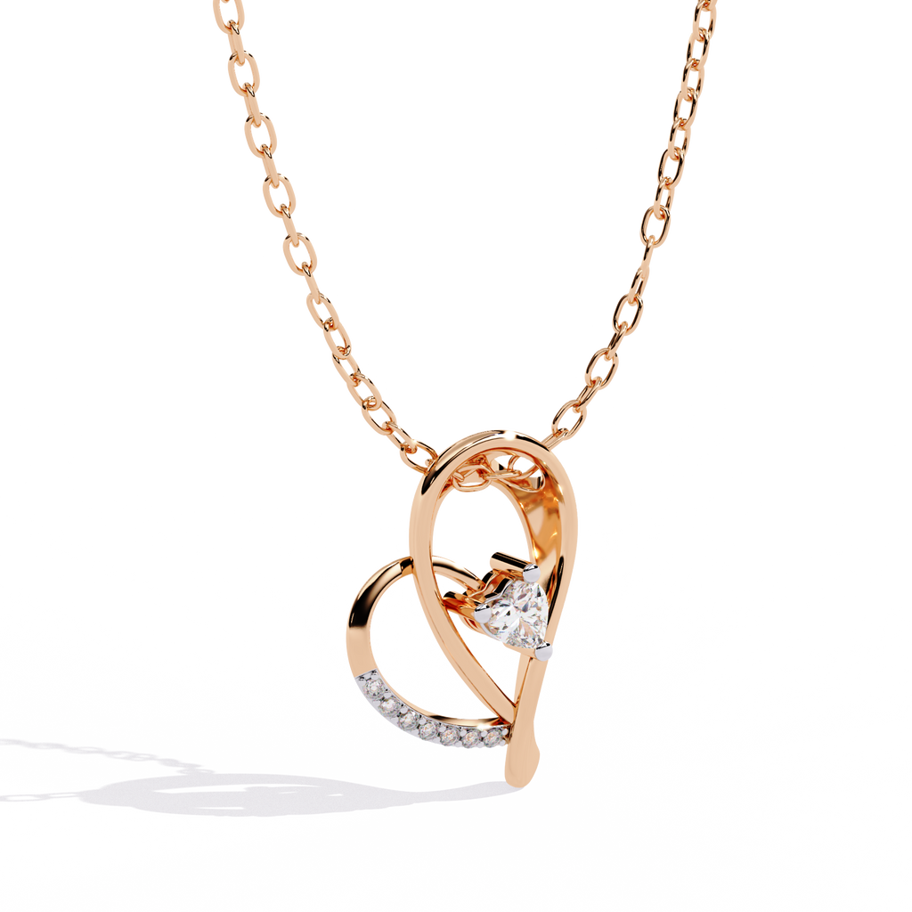heart-shaped solitaire lab grown diamond pendant for sale in India at best price