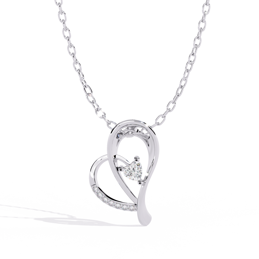 Heart solitaire lab grown diamond pendant for women – latest designs in India
