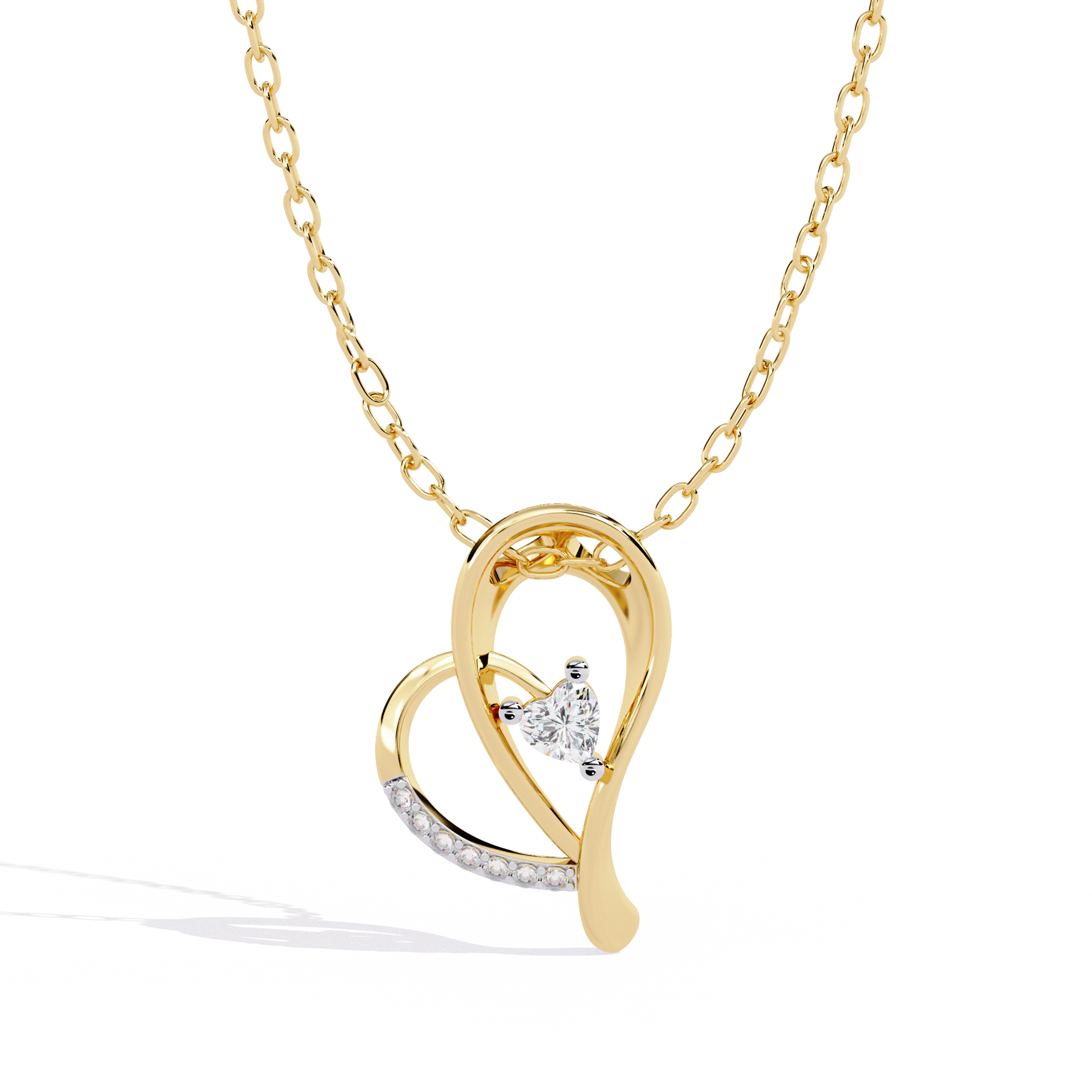 Elegant lab grown diamond pendant for women in India with heart design – perfect gift online