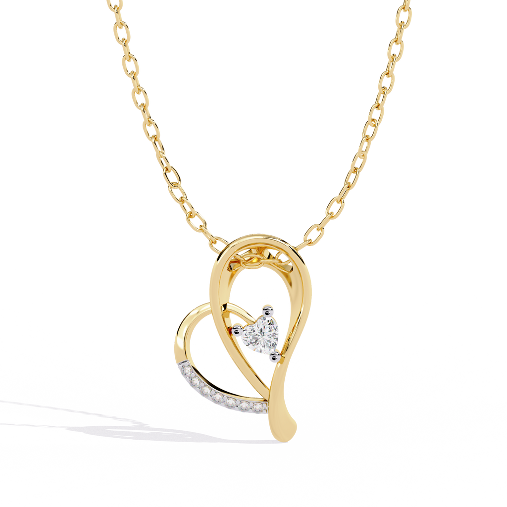 Elegant lab grown diamond pendant for women in India with heart design – perfect gift online