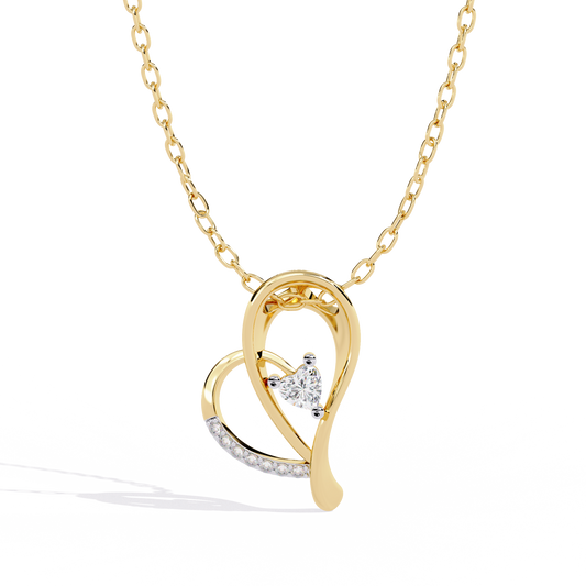 Elegant lab grown diamond pendant for women in India with heart design – perfect gift online
