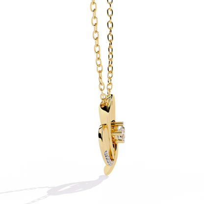 Stylish gold lab grown diamond pendant in heart shape for women online India