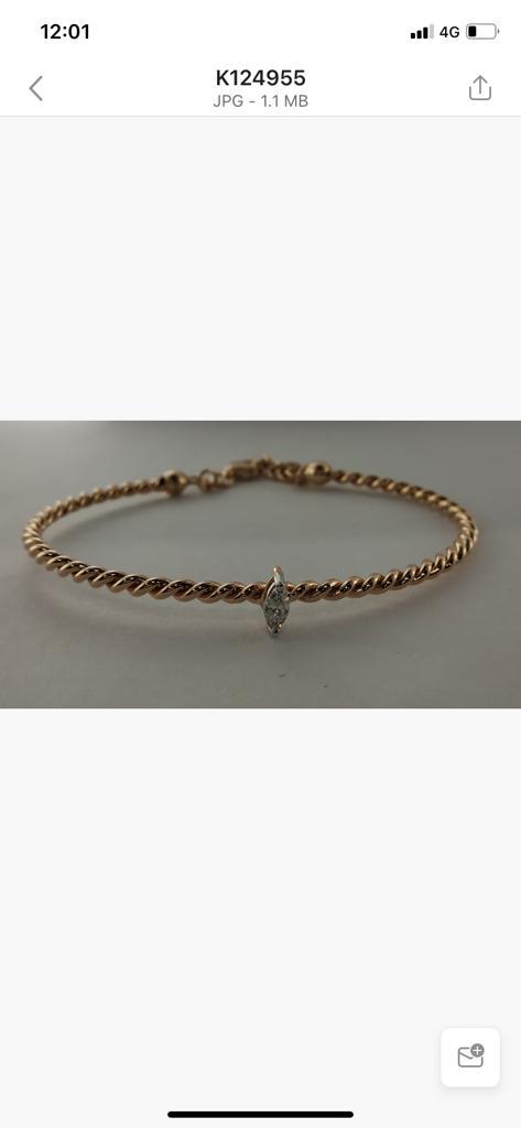Premium Round Diamond Bracelet – Beaded Design with Solitaire Diamond in the Center