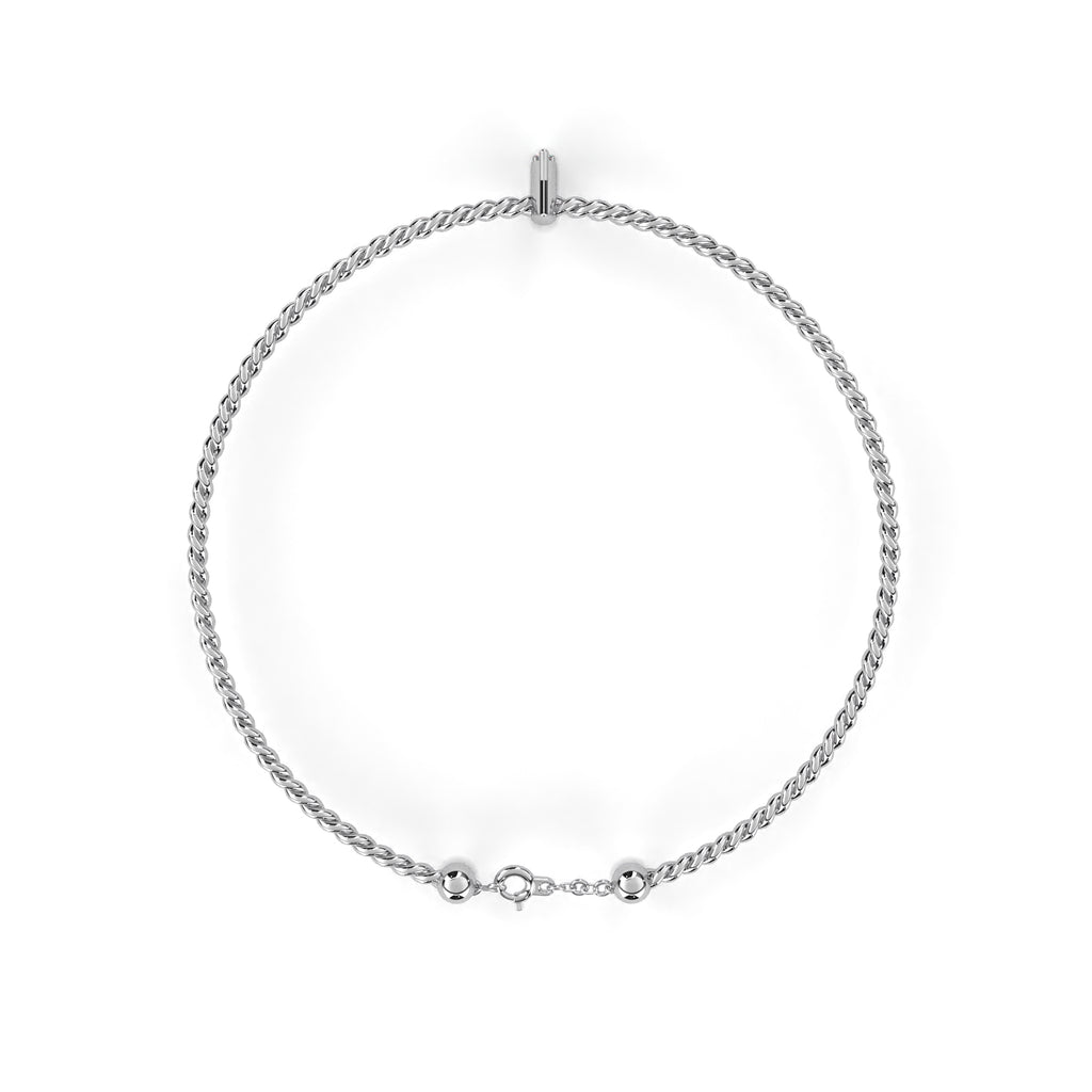 Premium Round Diamond Bracelet – Beaded Design with Solitaire Diamond in the Center