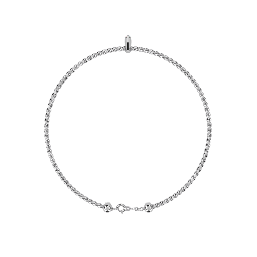 Premium Round Diamond Bracelet – Beaded Design with Solitaire Diamond in the Center