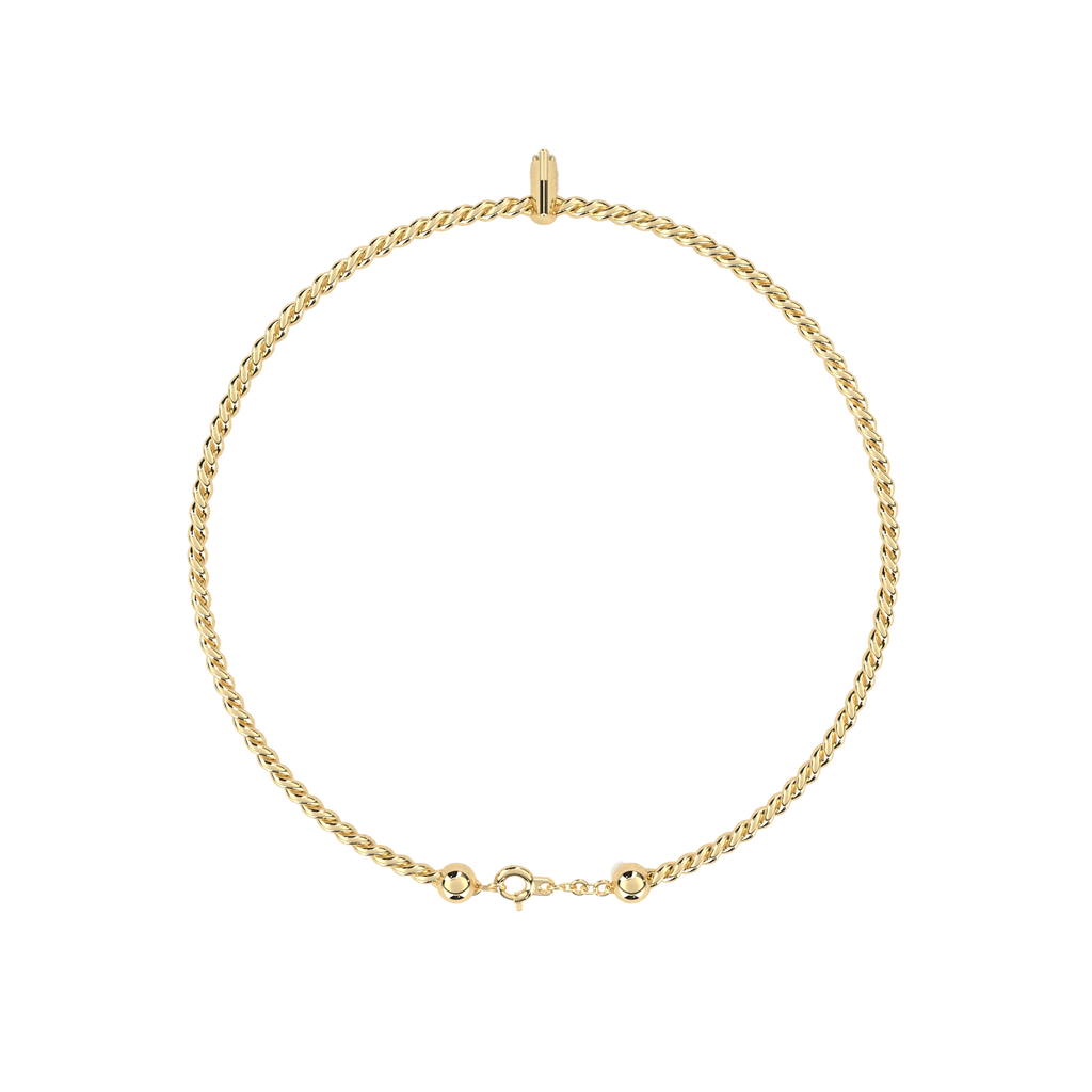 Premium Round Diamond Bracelet – Beaded Design with Solitaire Diamond in the Center
