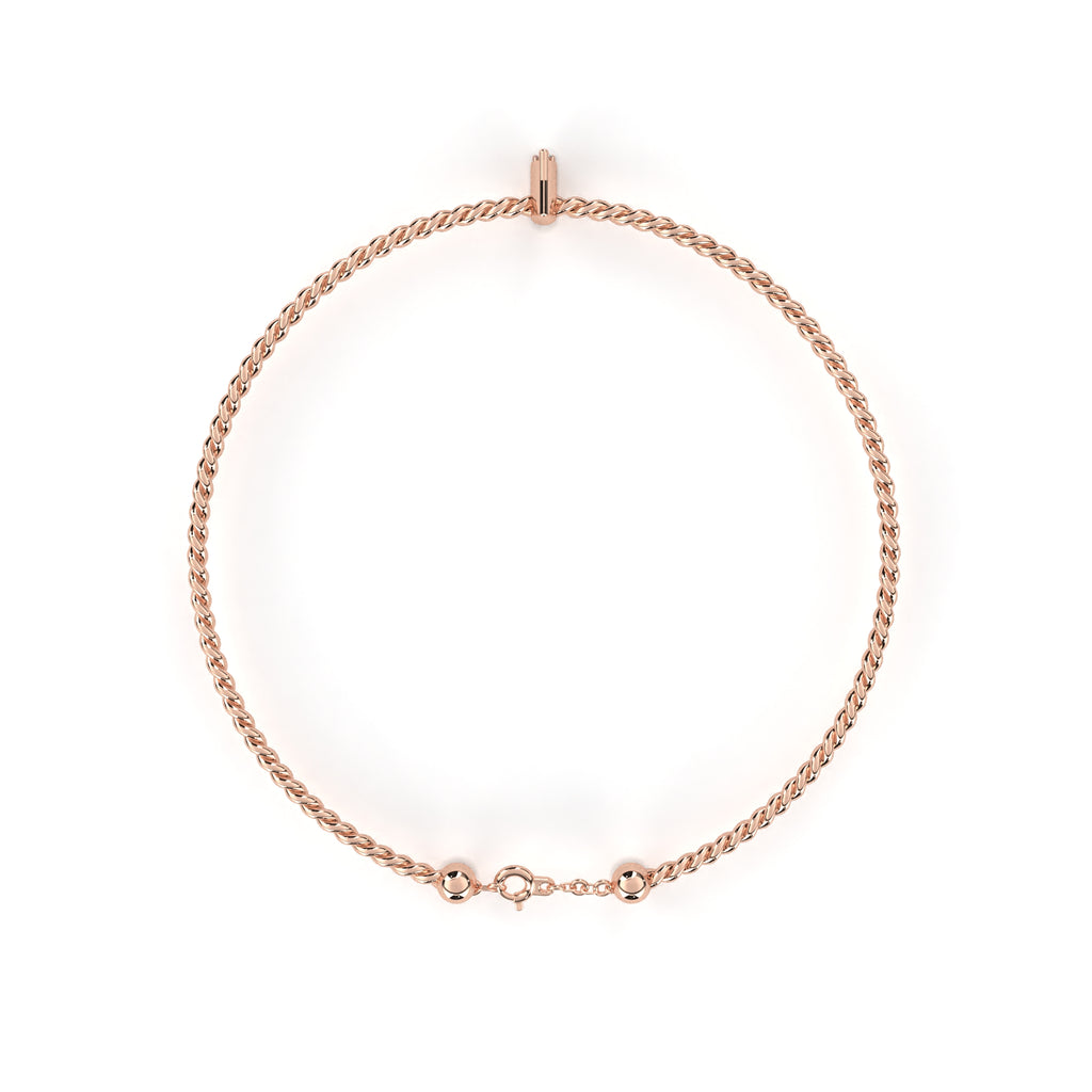 Premium Round Diamond Bracelet – Beaded Design with Solitaire Diamond in the Center