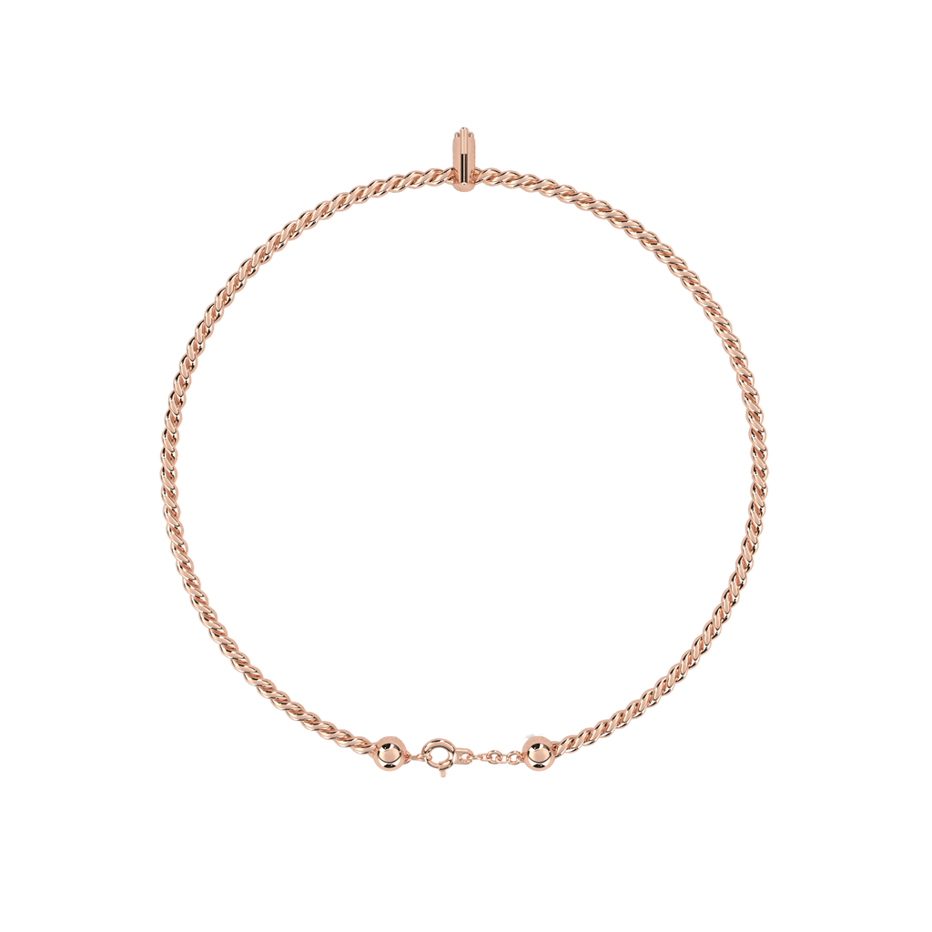 Premium Round Diamond Bracelet – Beaded Design with Solitaire Diamond in the Center