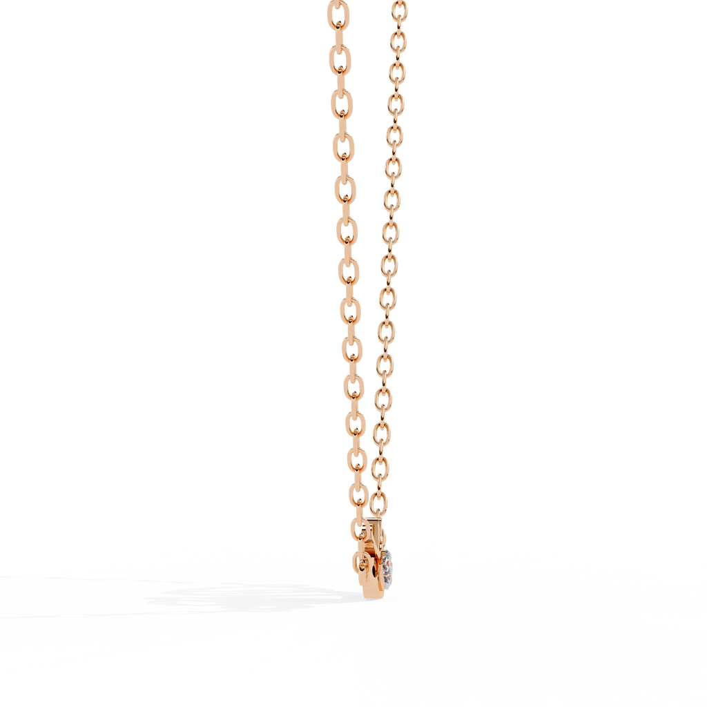 lab grown diamond heart solitaire pendant in rose gold – for sale online in India
