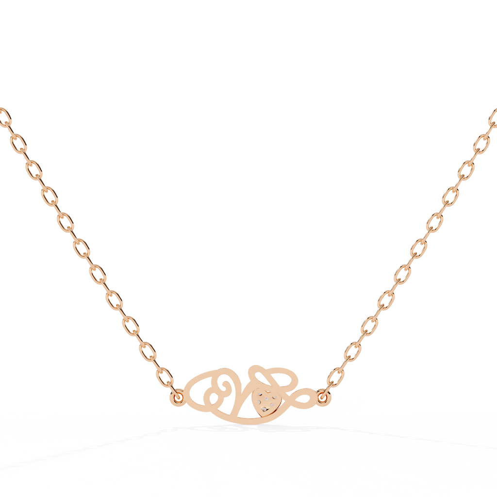 rose gold heart solitaire pendant with lab grown diamond – best price in India