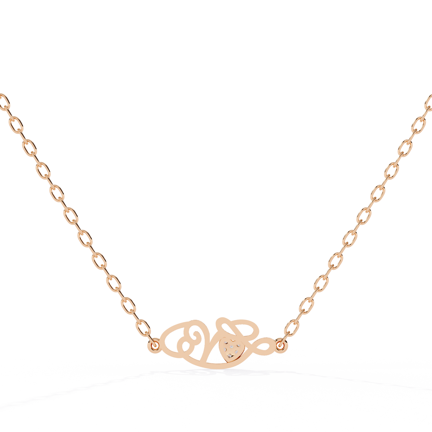 rose gold heart solitaire pendant with lab grown diamond – best price in India