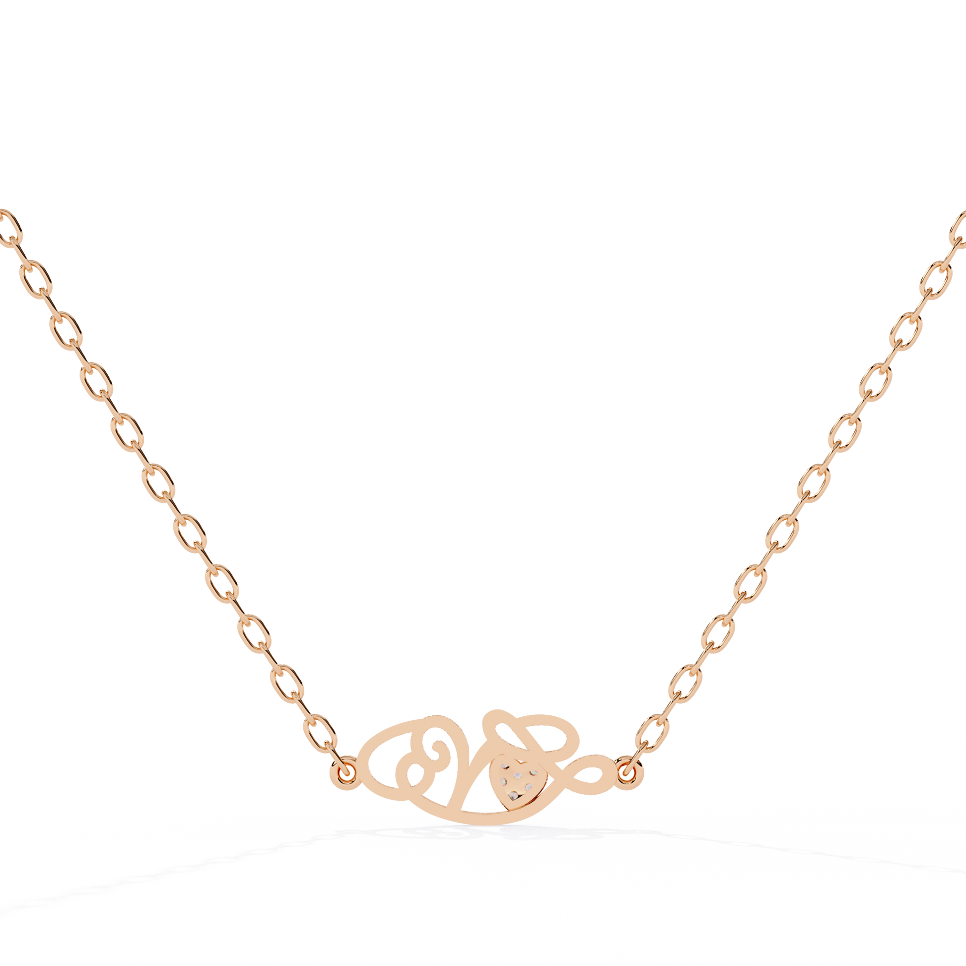 rose gold heart solitaire pendant with lab grown diamond – best price in India