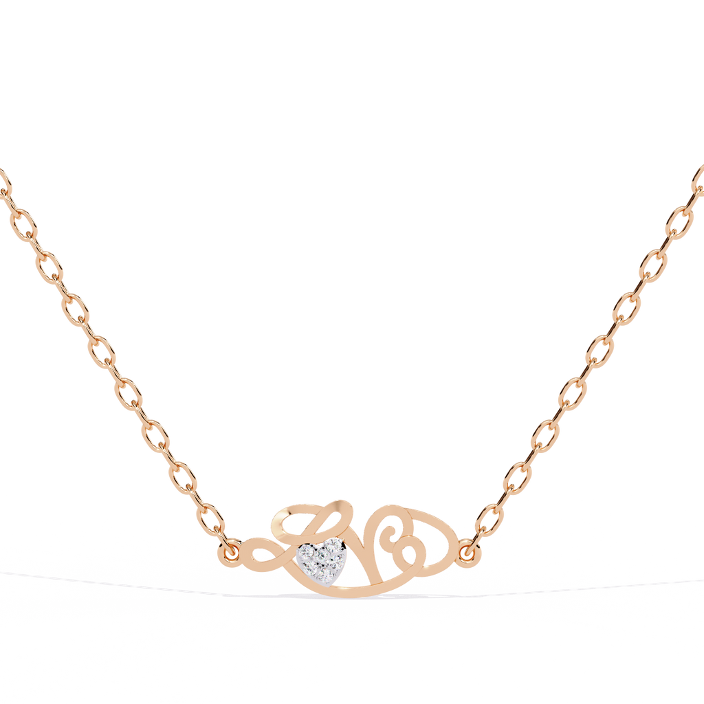 rose gold pendant with solitaire lab grown diamond – shop India online