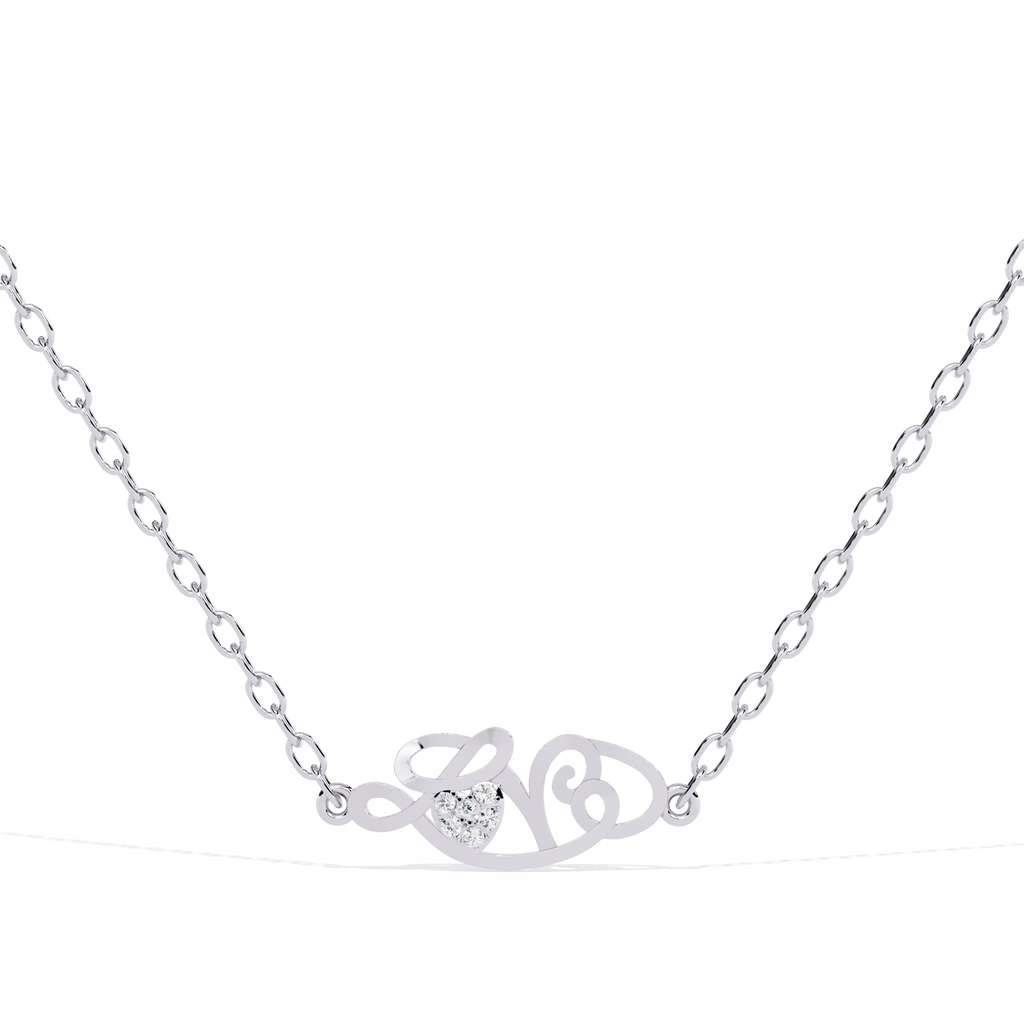 Lab grown diamond heart solitaire pendant in white gold for women 