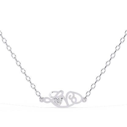 Lab grown diamond heart solitaire pendant in white gold for women 