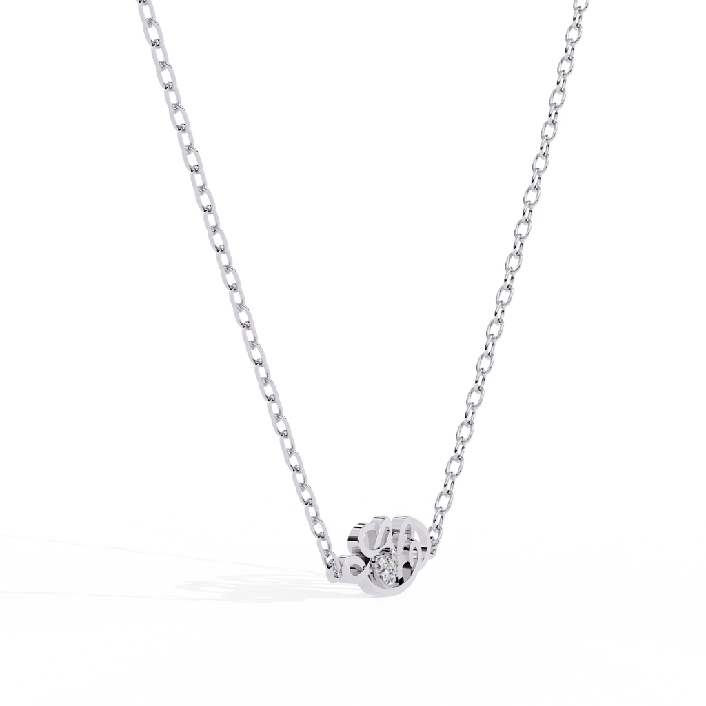 white gold heart shape solitaire pendant with lab grown diamond – for sale in India