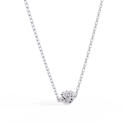 white gold heart shape solitaire pendant with lab grown diamond – for sale in India
