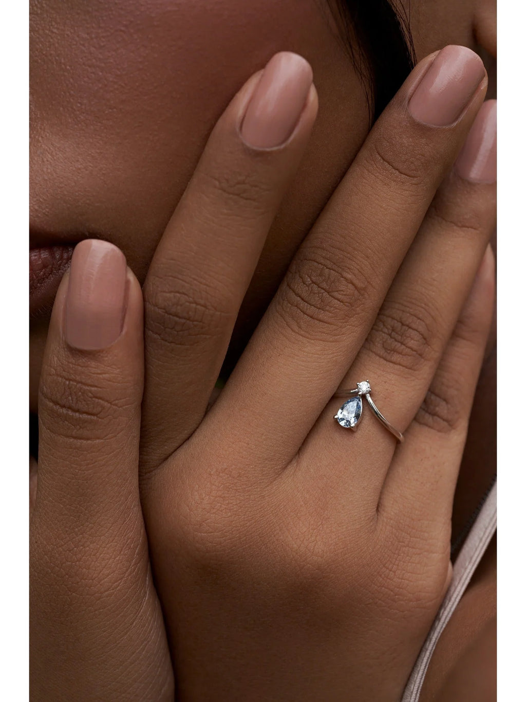 Blue Pear Rings