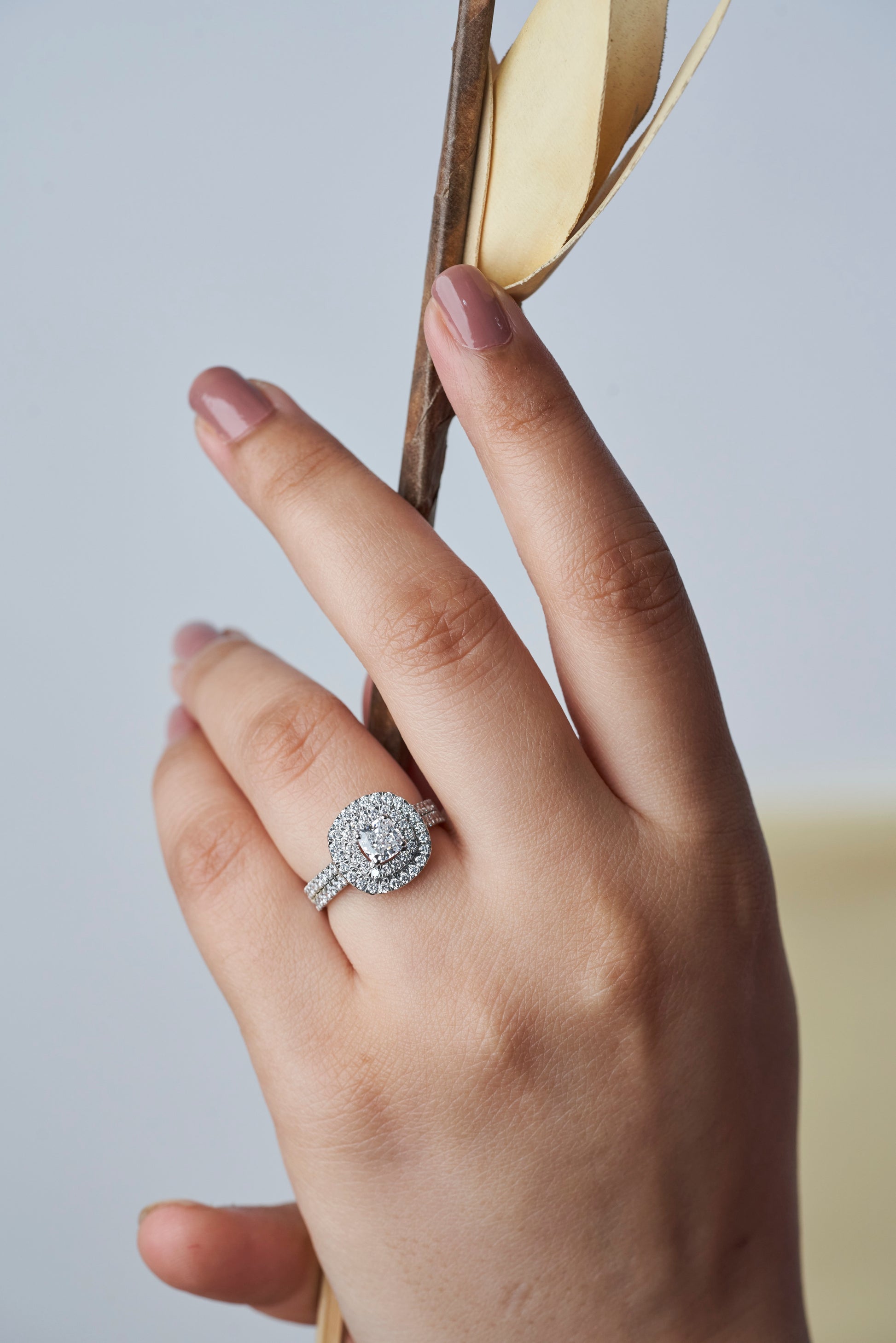 Cushion Double Halo Ring