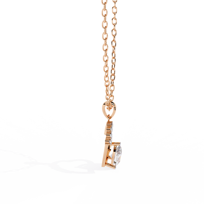 Rose gold heart pendant with lab grown diamond – shop online India