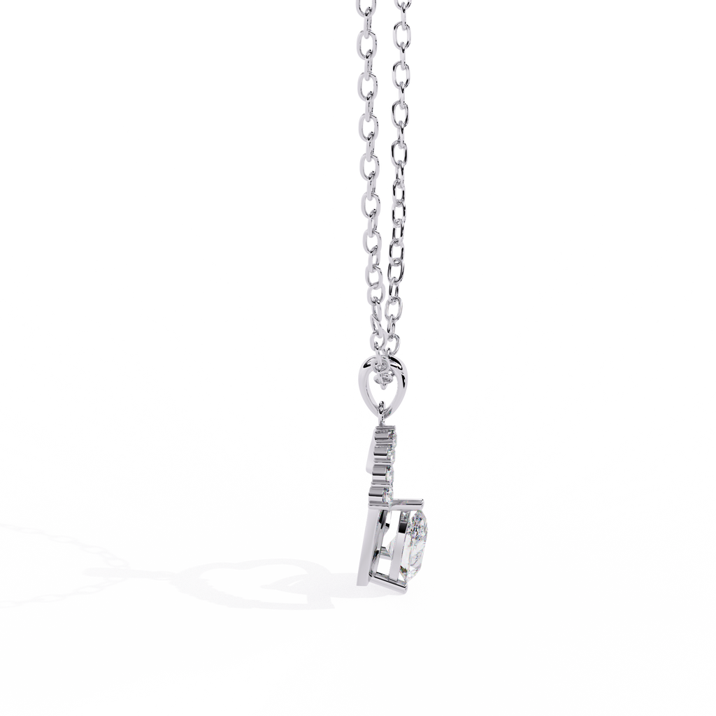 Shop white gold heart pendant with solitaire diamond – online in India