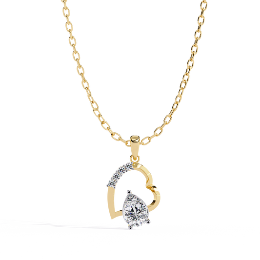 Lab grown diamond heart pendant for women – gold necklace India online