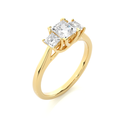 0.39 + 0.6 Ct  Princess Diamond Ring