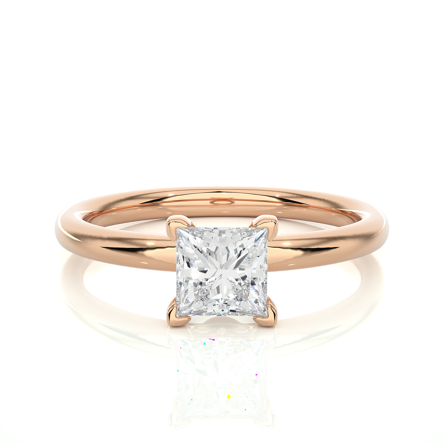 0.8 Ct Princess Diamond Ring