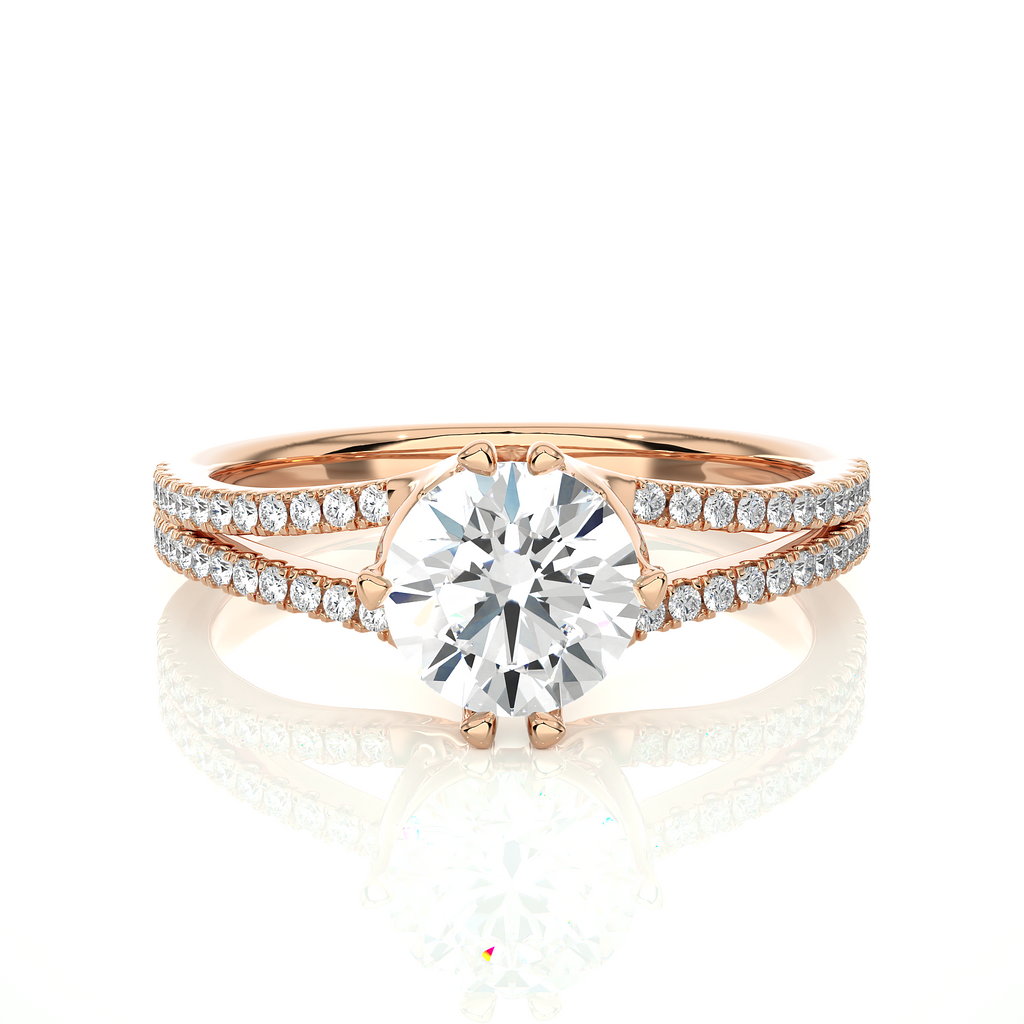 0.8+0.24 Ct Round Diamond Ring