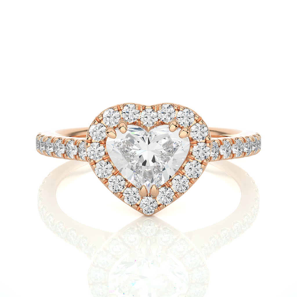 0.51+0.8 Ct Round + Heart Diamond Ring