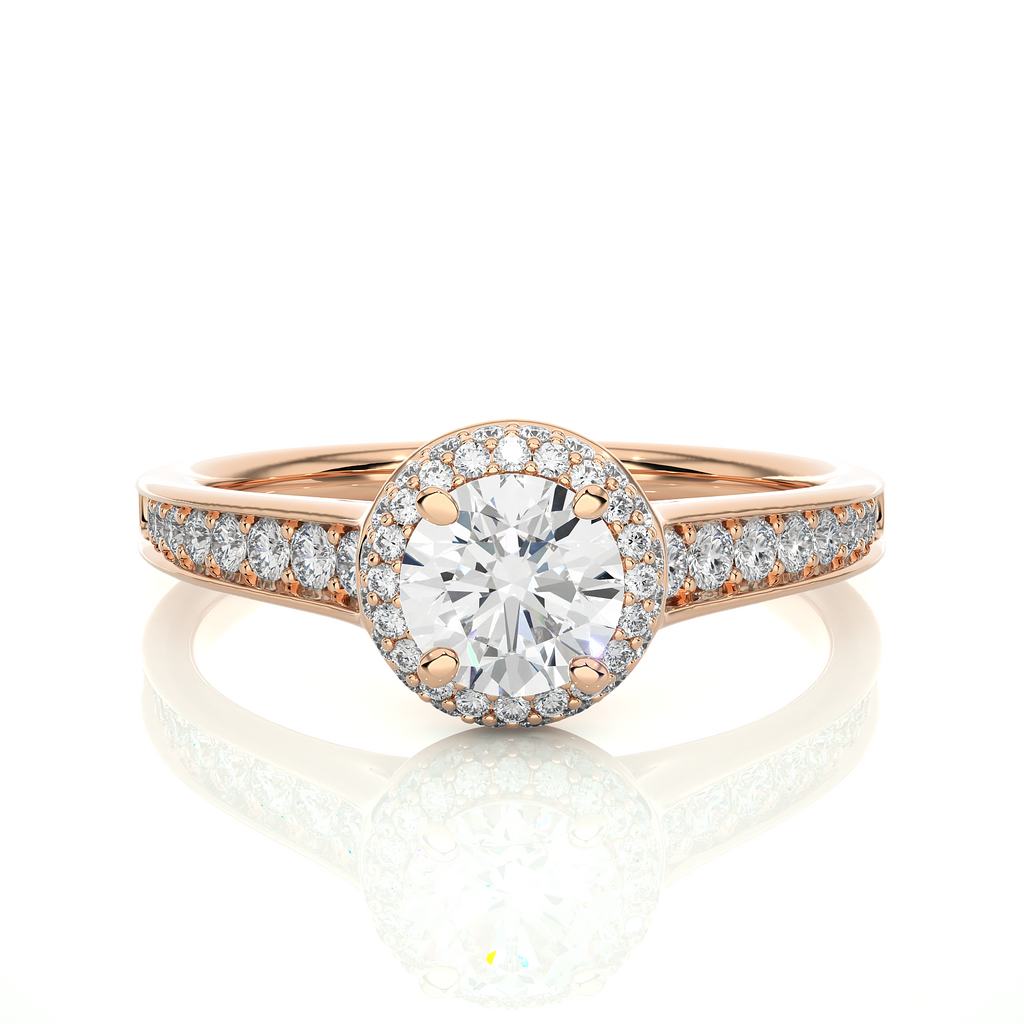 0.6+0.34 Ct Round Diamond Ring