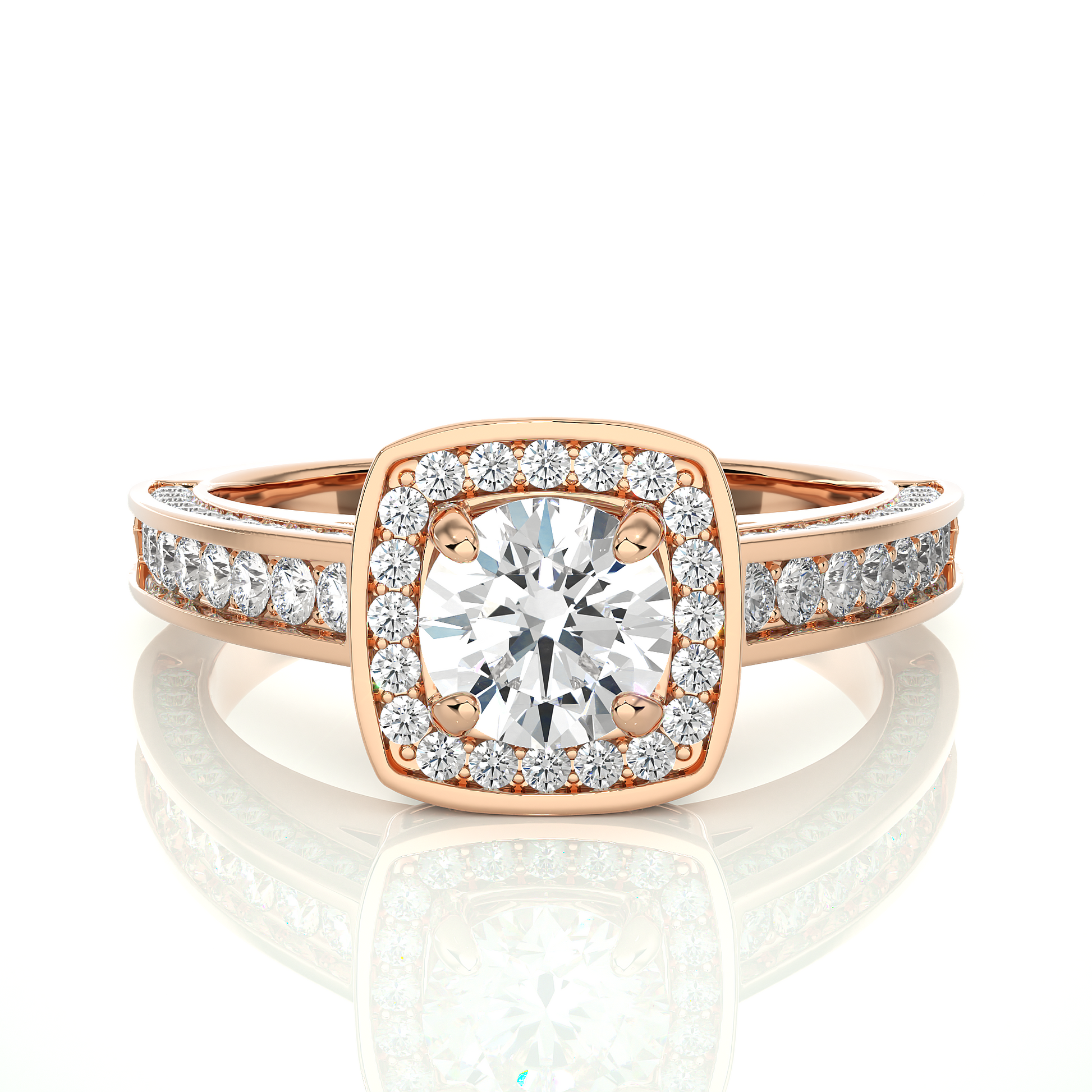 0.7+0.76 Ct Round Diamond Ring