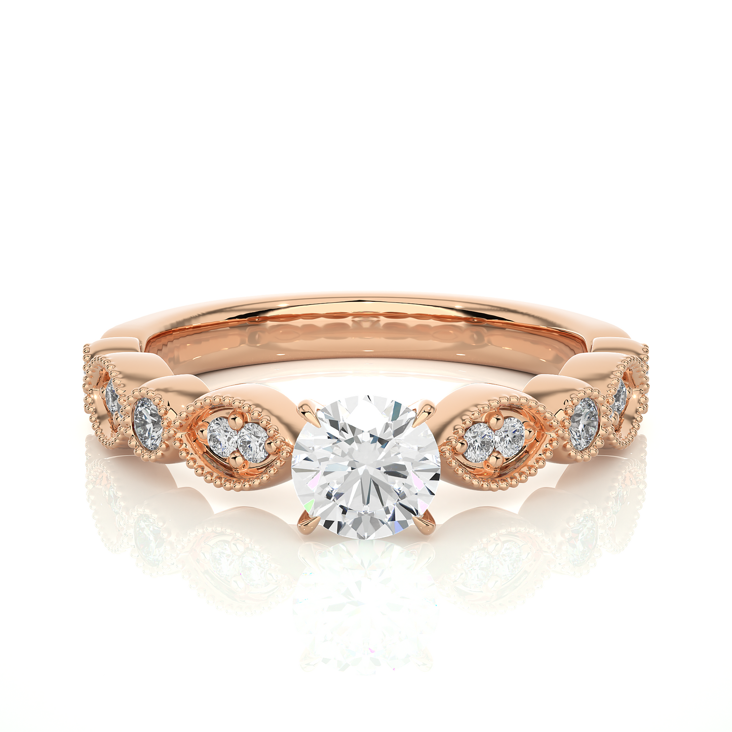 0.5+0.20 Ct Round Diamond Ring