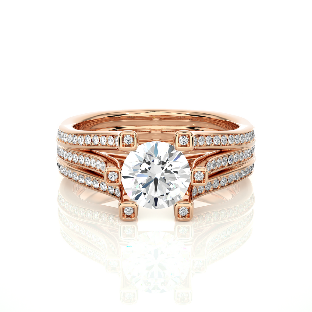 1+0.44 Ct Round Diamond Ring