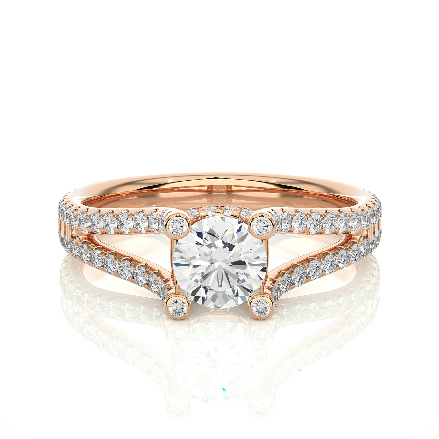 0.5+0.55 Ct Round Diamond Ring