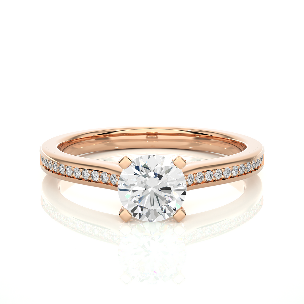0.7 + 0.09  Ct Round Diamond Ring