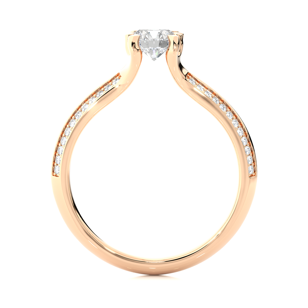 0.7+0.13 Ct Round Diamond Ring