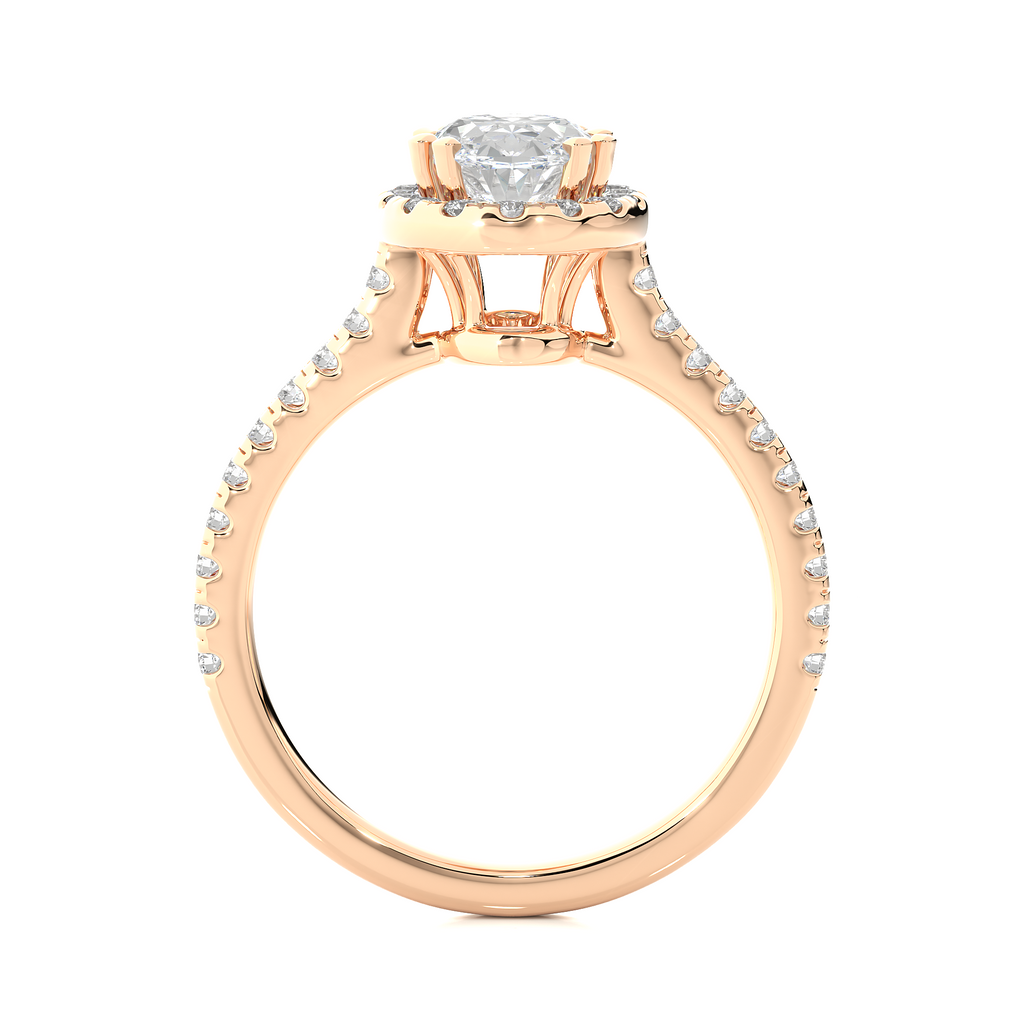 1.1+0.21 Ct Oval + Round Diamond Ring